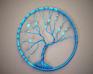 front view blue wire tree of life 6 inch tree 